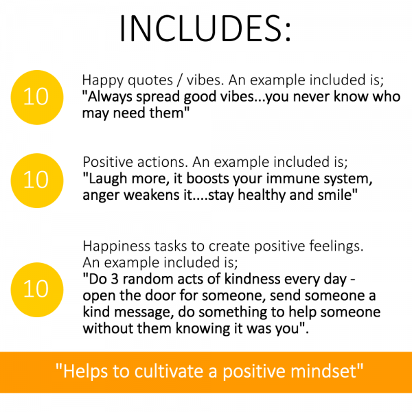 Positivity Gift Jar - 30 Days of Happiness Affirmations - Positive Vibes -  Happiness Tasks - Positive Thinking - Friendship - Inspire - Powerful  Thoughts - Smiles - Kindness 